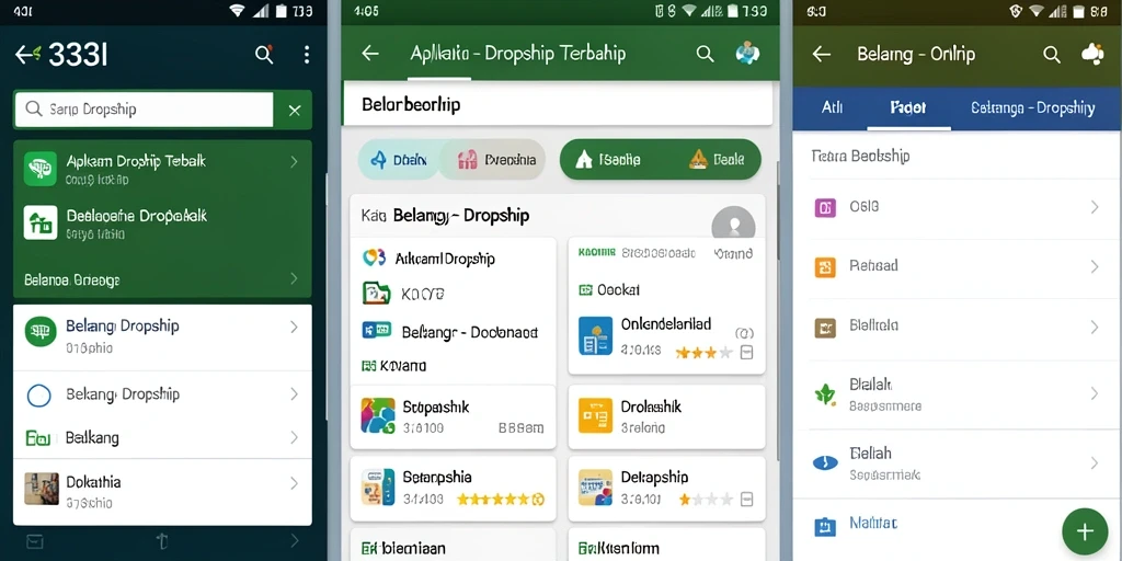 Tampilan antarmuka aplikas Dropship 333I yang user-friendly.