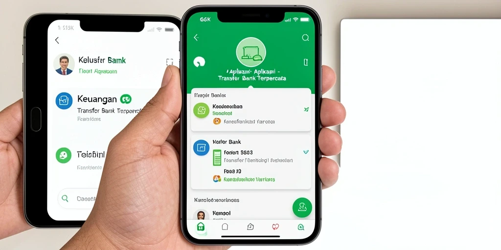 Antarmuka aplikasi 66K yang intuitif untuk Transfer Bank.