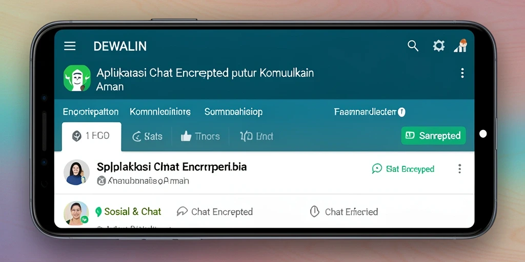 Tampilan antarmuka DEWALIN dengan fitur Chat Encrypted yang aman.