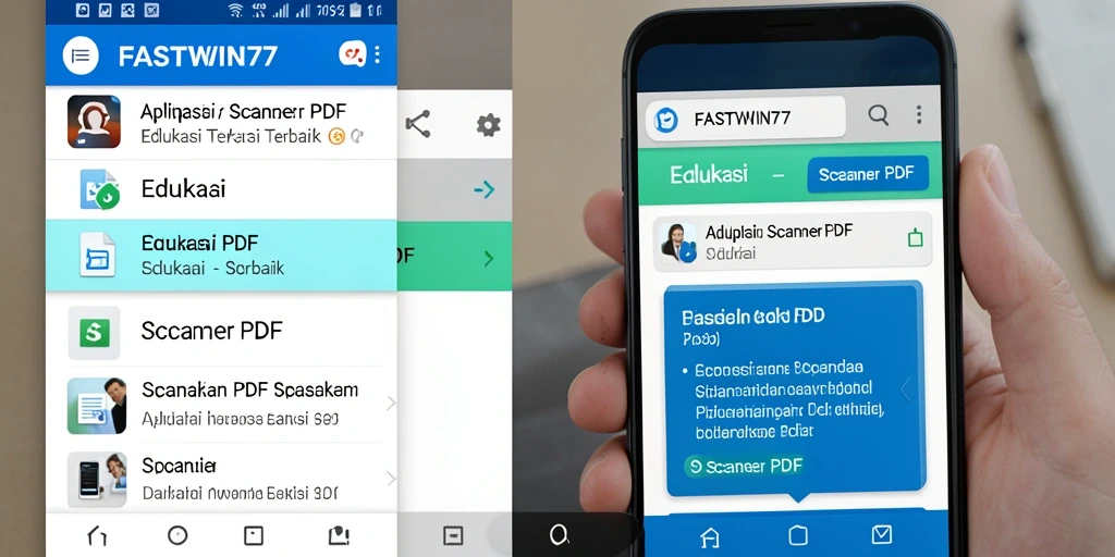 Screenshot utama aplikasi FASTWIN77 menampilkan antarmuka Scanner PDF yang ramah pengguna.