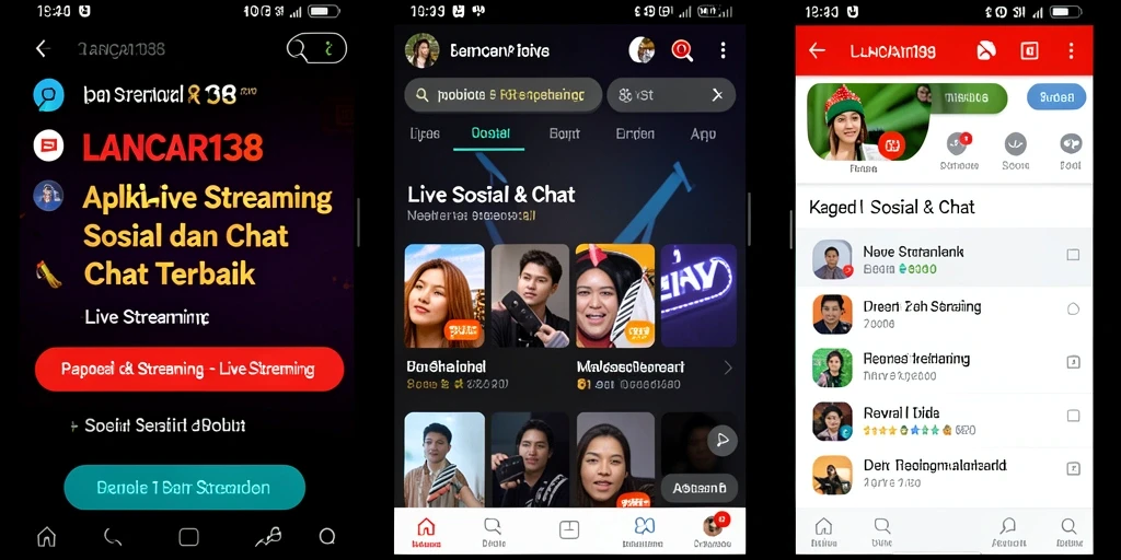 Antarmuka intuitif LANCAR138 saat live streaming dengan fitur interaksi.