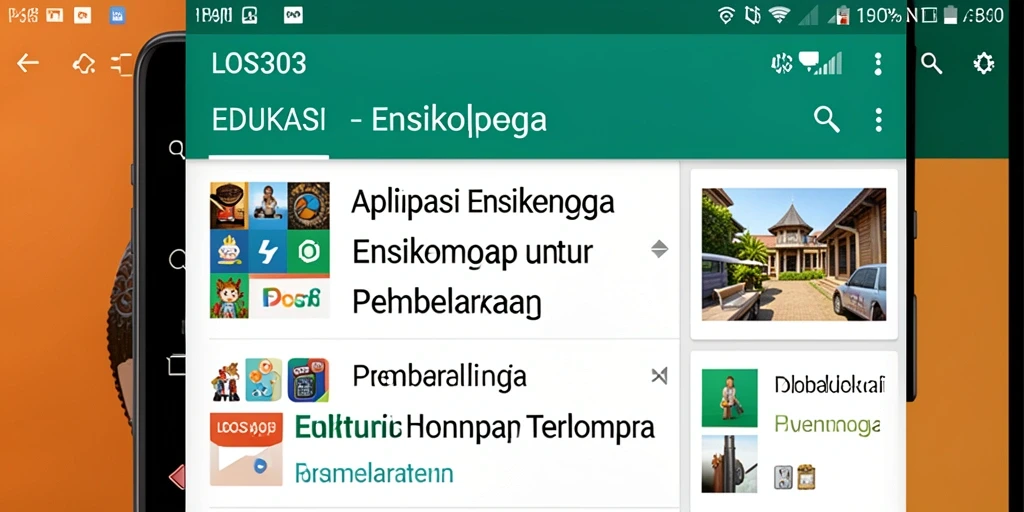 Tampilan antarmuka aplikasi Ensiklopedia yang informatif dan user-friendly.