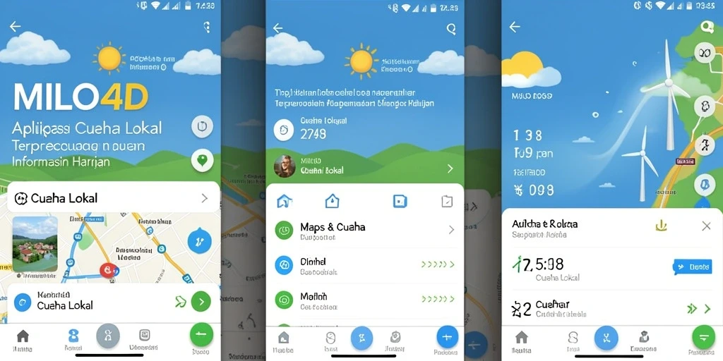 Tampilan layar utama MILO4D menampilkan informasi cuaca lokal yang jelas.