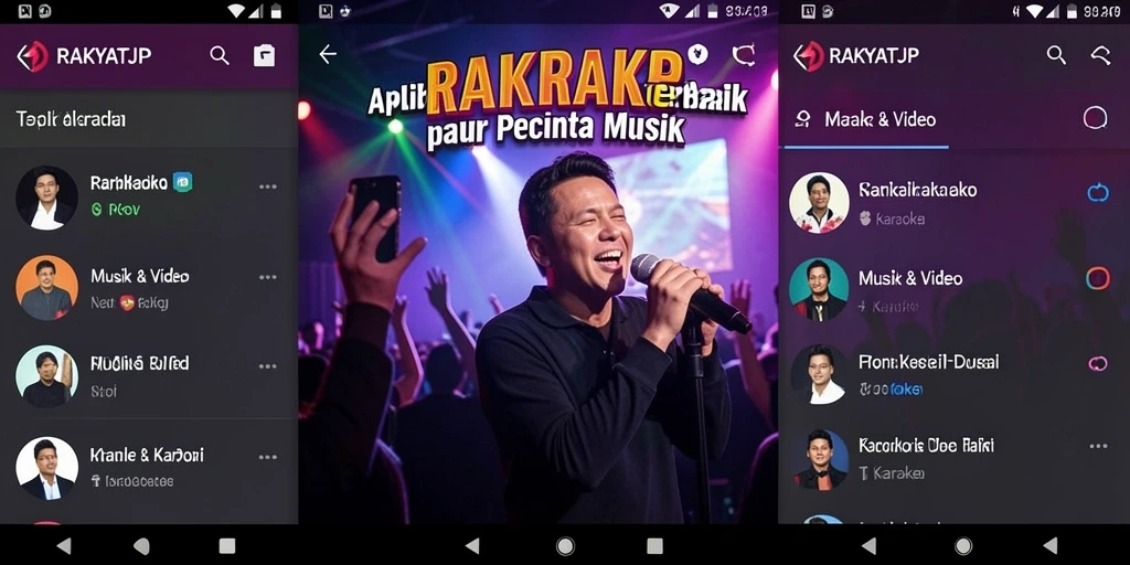 Antarmuka RAKYATJP yang intuitif untuk karaoke.