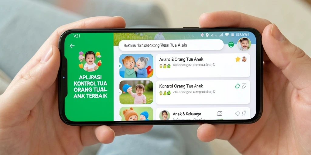 Tampilan antarmuka V21 yang sederhana dan mudah digunakan untuk kontrol orang tua.