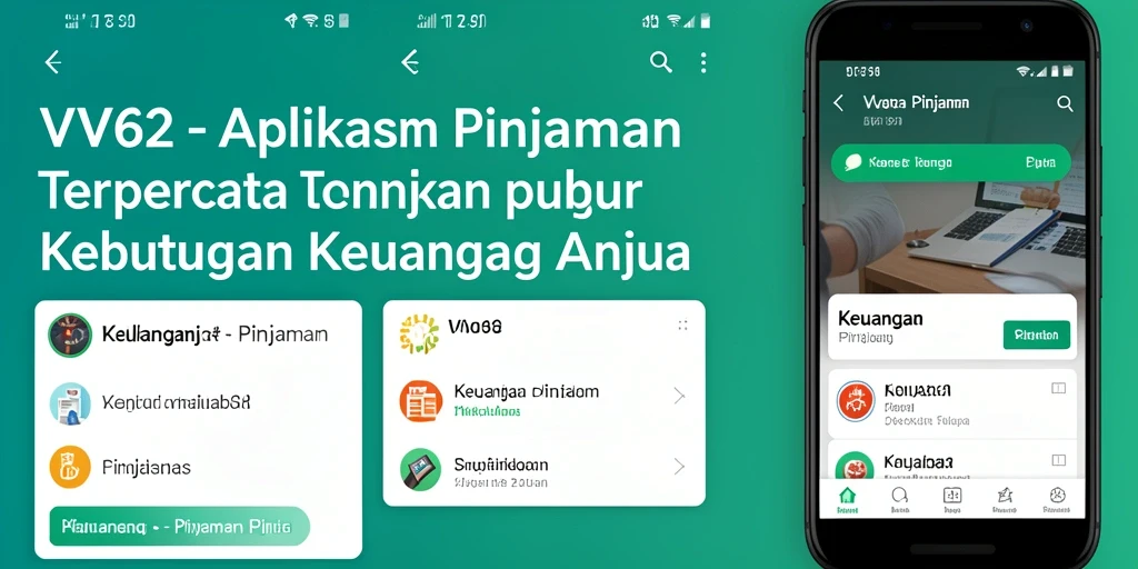 Antarmuka aplikasi VV62 yang sederhana dan intuitif untuk pengajuan pinjaman.